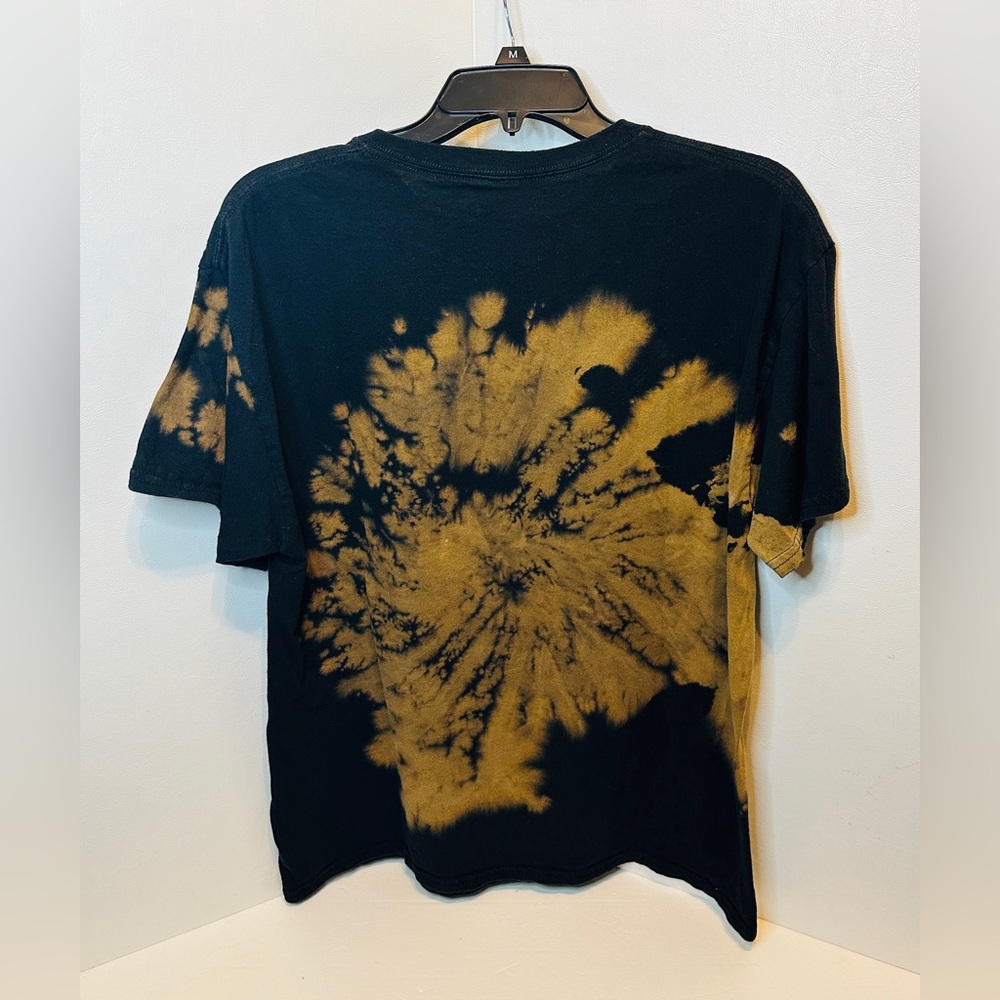 Chemistry Posi+ive Energy Black & Brown Tie Dye Graphic Tee W/ Skull Design LG - Picture 2 of 5